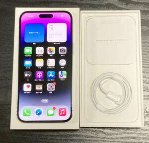 【送料無料】中古美品 au simロック解除済 iPhone14 Pro Max 1TB パープル　MQ9N3J/A