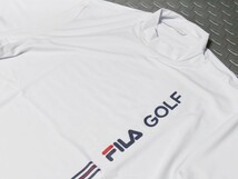 B品★HFA90★春夏★FILA GOLF★フィラゴルフ★ブランドロゴミドル丈速乾モックネック半袖シャツ★LL/WT_画像3