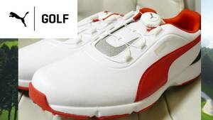 TPM26★新品★PUMA GOLF★プーマゴルフ★ドライブ フュージョン ディスク スパイクシューズ★29.0/WT/RD