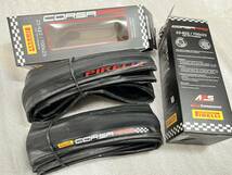 新品 PIRELLI Corsa Pro 700x23c 203g クリンチャー タイヤ 黒 ２本セット 檢 Schwalbe CONTINENTAL GOODYEAR KENDA iRC MAXXIS_画像1