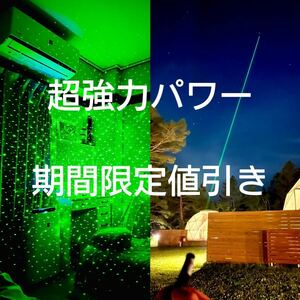 超強力レーザー　ポインター　緑　カラス撃退　カラス対策 猫おもちゃ　工事会議郊外活動　電池2本付き　満点星機能　LEDライト