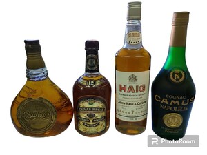 スコッチ ウイスキー ブランデー　カミュ　ヘイグ　シーバスなど4本まとめうり　古酒(1128a11)