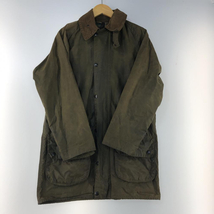 【中古】80s Barbour GAMEFAIR 32インチ 2クラウン オリーブ オイルドジャケット バブアー[240019413444]_画像1