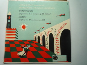 RU79 米Mercury盤LP 交響曲 メンデルスゾーン/4番、モーツァルト/40番 ドラティ/ミネアポリスSO