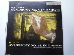 RX84 米RCA盤LP 交響曲 ベートーヴェン/5番、モーツァルト/41番 バルビローリ/ハレO、ベーム/VPO 