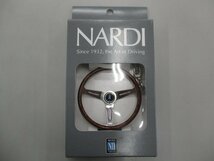 NARDI　ナルディ　ステアリング形キーホルダー　クラシック　ウッド/ポリッシュスポーク仕様　直径6.8cm_画像1