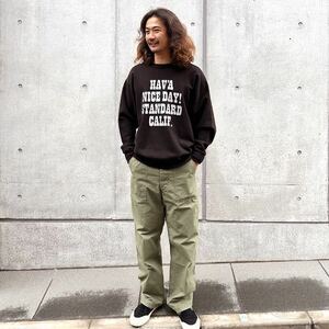 スタンダードカリフォルニア/StandardCalifornia SD US Cotton H.N.D. Logo Crew Sweat Black XL USコットン クルースエット