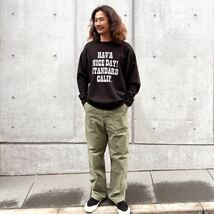 スタンダードカリフォルニア/StandardCalifornia SD US Cotton H.N.D. Logo Crew Sweat Black XL USコットン クルースエット_画像1