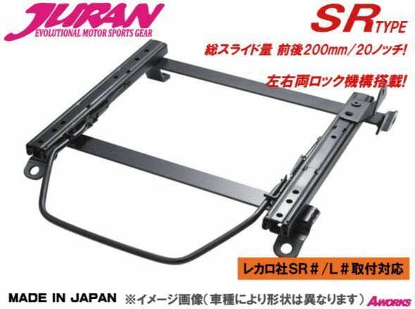 JURAN シートレール SRタイプ レカロSR2 SR3 SR4対応 /ジムニーワイド シエラ JB33W JB43W 【助手席側 S020】