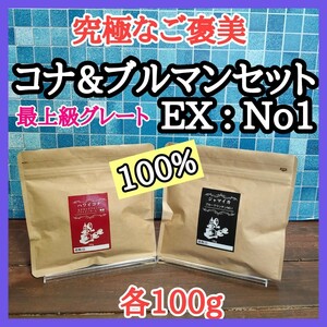 コーヒー豆 注文後焙煎自家焙煎 コナ&ブルマンセット 各100g #はなまる珈琲