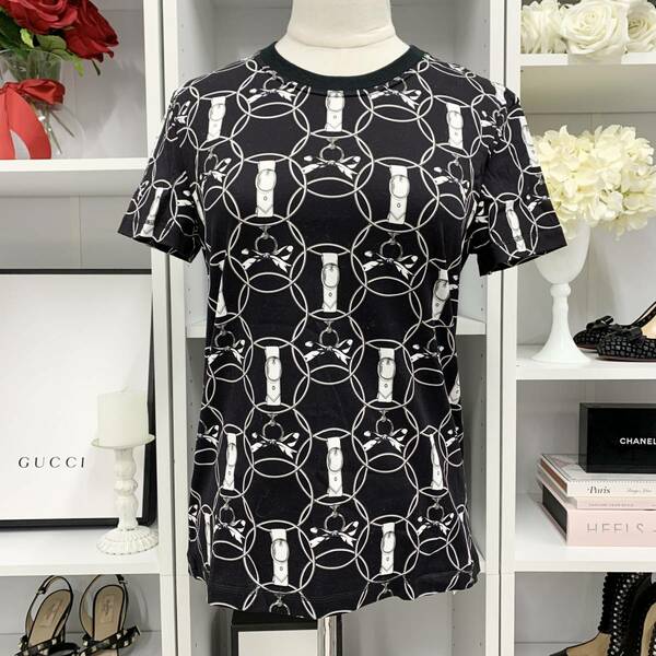 8522 未使用 エルメス PROMENAD E DU MATIN トップス コットン Tシャツ ブラック