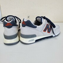 極上品◆USA製 New Balance ニューバランス M1300GGO ヌバックレザー スニーカー メンズ(US：11D)ライトグレー/ネイビー/オレンジ_画像4