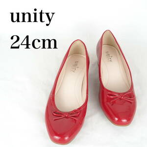 MK2523*unity*ユニティ*レディースパンプス*24cm*エナメル赤