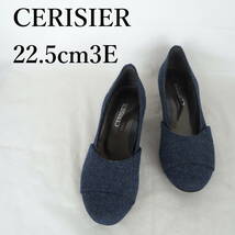 MK2836*CERISIER*レディースパンプス*22.5cm3E*紺_画像1