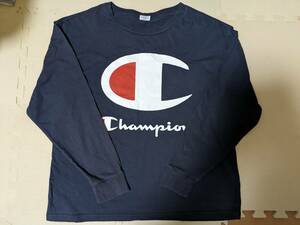 チャンピオン CHAMPION ロデオクラウンズ Rodeo Crowns　コラボ　長袖Ｔシャツ　ネイビー　FREE