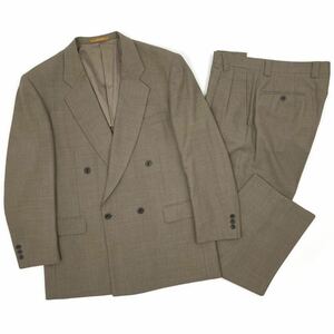 1円スタート 上下　LANCEL ランセル セットアップ スーツ テーラードジャケット スラックスパンツ L / ベージュ 系 メンズ 紳士 日本製