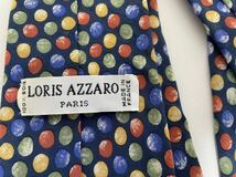 ネクタイ　ブランドLORIS AZZRO(ロリス　アザロ)PARIS MADE IN FRANCE フランス製　シルク100% カラフル総柄　送料無料_画像3