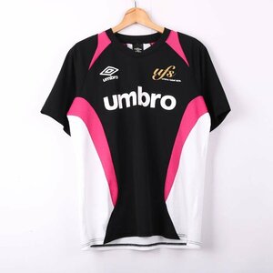 アンブロ 半袖Tシャツ プラクティスシャツ スポーツウエア サッカー メンズ Lサイズ ブラック×ホワイト UMBRO