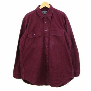 ウールリッチ シャツ 長袖 コットン100% 無地 トップス 赤 メンズ Lサイズ レッド WOOLRICH