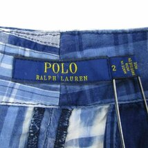 ポロ・ラルフローレン ショートパンツ チェック コットン100% ボトムス レディース 2サイズ ブルー POLO RALPH LAUREN_画像3