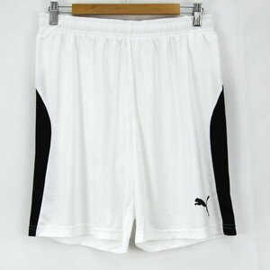 プーマ ショートパンツ ハーフパンツ サッカー フットサル メンズ Lサイズ ホワイト×ブラック PUMA