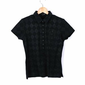23 район рубашка-поло короткий рукав одежда для гольфа tops чёрный женский L размер черный 23ku