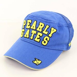 パーリーゲイツ キャップ ロゴ刺繍 ゴルフウエア ブランド 帽子 レディース メンズ ブルー PEARLY GATES