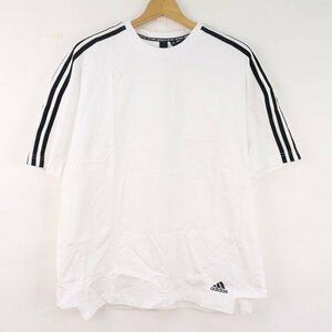 アディダス 半袖Tシャツ インナーシャツ スポーツウエア― プロ 3ライン 170/92A 白 メンズ Mサイズ ホワイト adidas