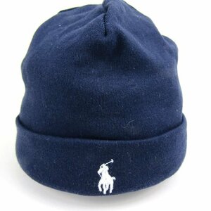 ラルフローレン ビーニー 帽子 綿100％ ポニーロゴ ブランド キャップ ベビー 男の子用 ネイビー RALPH LAUREN