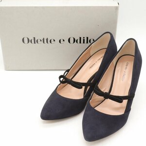 otetoeoti-ru туфли-лодочки замша кожа бренд обувь обувь сделано в Японии женский 24.5cm размер темно-синий ODETTE E ODILE