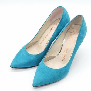  Ginza Washington pumps suede leather po Inte dotu2E made in Japan brand shoes shoes lady's 22cm size blue WASHINGTON