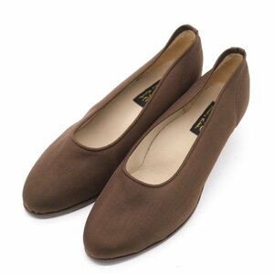 エルベ パンプス 未使用 ローヒール ブランド シューズ 靴 レディース 23cm Eサイズ ブラウン ELEVE