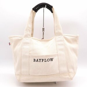 ベイフロー トートバッグ キャンバス ロゴ ハンドバッグ ブランド 鞄 カバン レディース アイボリー BAYFLOW