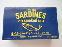缶詰 いわし油漬 SARDINES with smoked tasted オイルサーディン スモークテイスト 固形量70g 内容総量100g 1個 新品_画像1