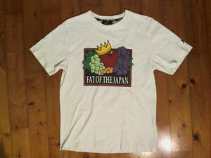 ☆微難有☆エフエーティー☆FAT☆パロディープリント　半袖Ｔシャツ コットンTシャツ TITCH　白 ホワイト　FRUIT