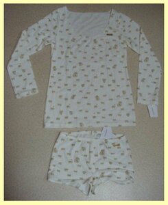 * Tsumori Chisato warm ribbon pattern long sleeve shirt & shorts set M*