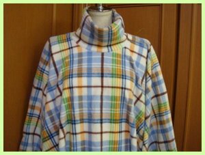 * Tsumori Chisato * check pattern fleece cape * mantle manner gown B