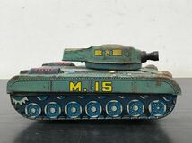 a#28 Vintage Tank Friction Toy M15 Tin Litho Print Japan MT Modern Toys VGC 戦車 おもちゃ ビンテージ レトロ ブリキ 現状品 _画像5