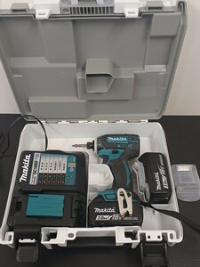 b★r011マキタ Makita 充電式インパクトドライバ TD149DRFX 青 バッテリー2個 メロディ付き充電器 18V 3.0Ah Makitaケース 白 使用回数少