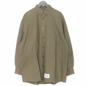 WTAPS 21AW LS COTTON OXFORD SHIRT サイズ03 カーキ 212TQDT-SHM01 ダブルタップス コットンオックスフォード長袖シャツ