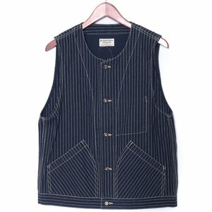 SCHOTT オールドヒッコリーデニムベスト Lサイズ ネイビー 782-2957001 ショット OLD HICKORY DENIM VEST