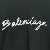 BALENCIAGA 22AW WIDE FIT HOODIE ダメージ加工ロゴフーディー パーカー サイズ2 ブラック 674986 TMVB5 バレンシアガ_画像3