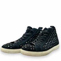 サイズ44 JIMMY CHOO スタースタッズ付きハイカットスニーカー ブラック ジミーチュウ_画像1