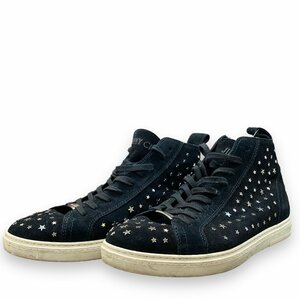 サイズ44 JIMMY CHOO スタースタッズ付きハイカットスニーカー ブラック ジミーチュウ