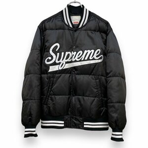 SUPREME 16AW Script Varsity Puffy Jacket スタジャン サイズS ブラック シュプリーム スクリプトヴァーシティパフィージャケット