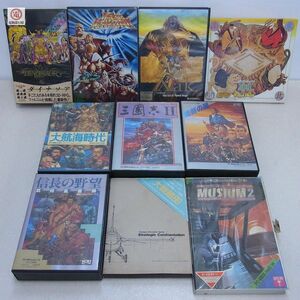 PC-8801 5インチFD ダイナソア/Xak サーク/ラストハルマゲドン/信長の野望/三國志II/維新の嵐/大航海時代 等 まとめて10本セット【40