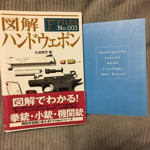 図解ハンドウェポン （Ｆ　ＦＩＬＥＳ　Ｎｏ．００３） 大波篤司　初版　帯付き　カタログ付き　銃 GUN ガン 拳銃 