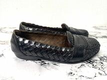 COLE HAAN/コールハーン 編み込みレザーモカシン メンズシューズ 靴 約25.5cmサイズ 箱付き_画像3