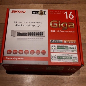 新品　BUFFALO Giga対応 16ポート ホワイト スイッチングハブ LSW4-GT-16NSR DELA