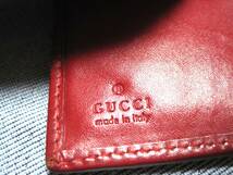 グッチ 【 GUCCI 】 GG柄 キャンバス レザー 赤 二つ折り財布 ウォレット 【 made in italy 廃盤 希少 】_画像7